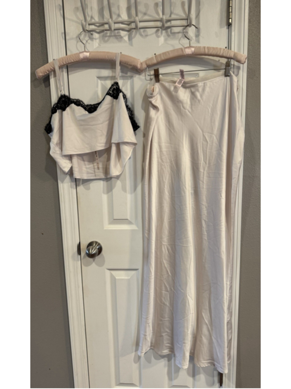 Victoria’s Secret Satin Ivory Black Lace-Trim Cami & Midi Skirt Set XXL NEW NWT - Picture 15 of 15
